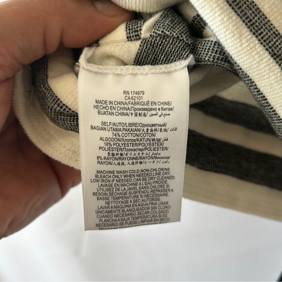 BCBGMaxAzria Women's Off White Grey Cropped Linen Top Size Large - Picture 6 of 9